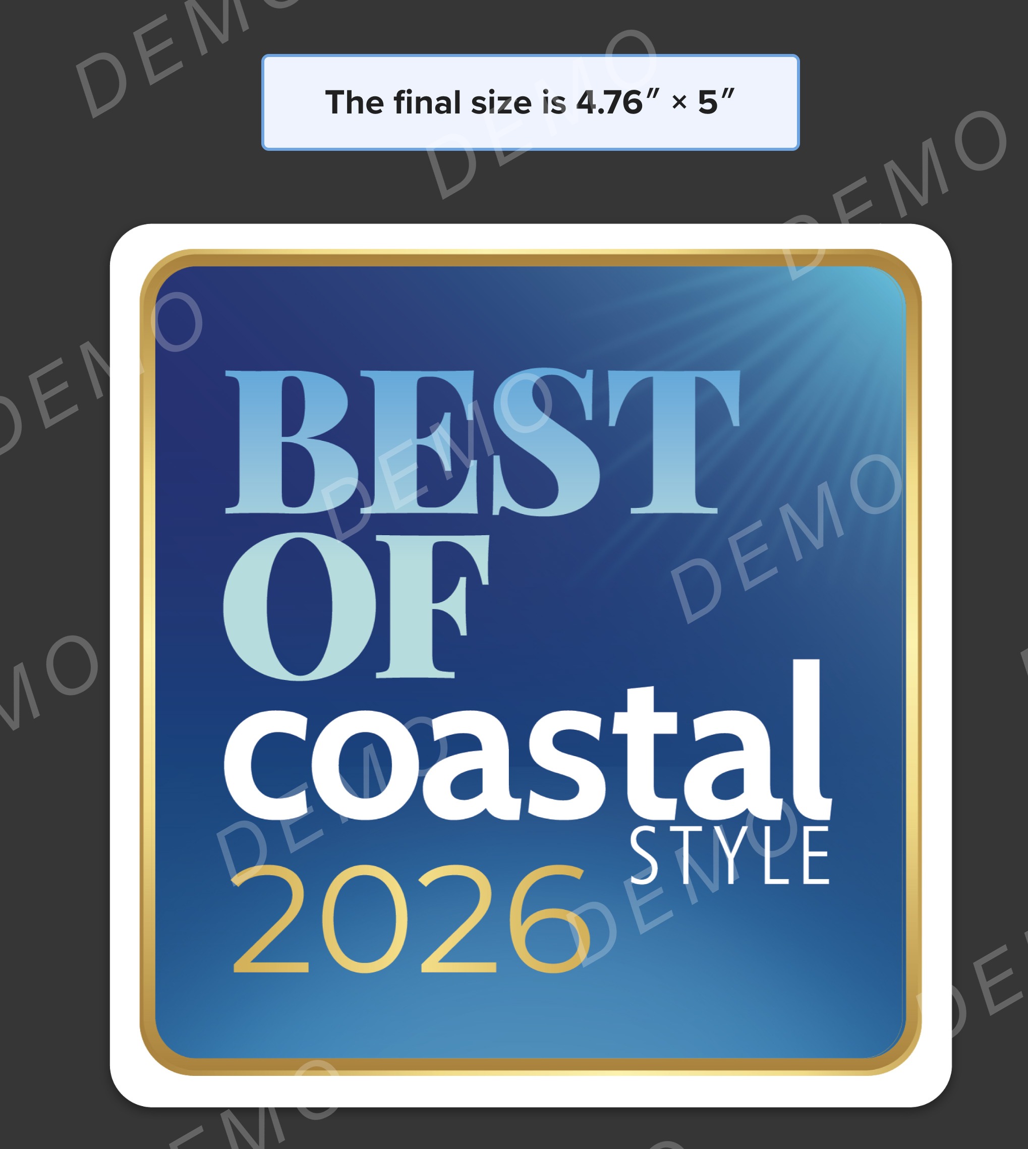 Best Of Coastal Style 2026 winner sticker
