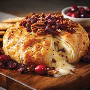 Baked Brie with Cranberries and Pecans