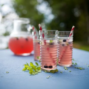 Homemade lemonade made from red berries