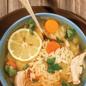 Lemon Chicken Orzo Soup