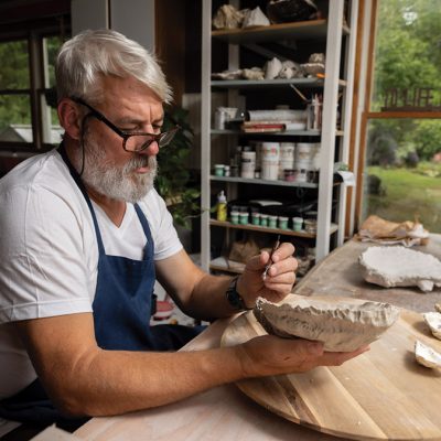 Artist Making Porcelain Sculpture